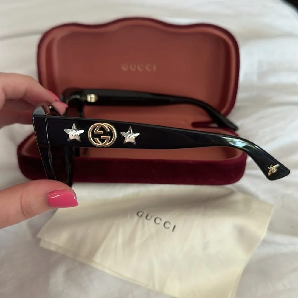 Gucci Women's Black Fashion Square Sunglasses 49mm - Picture 3 of 6
